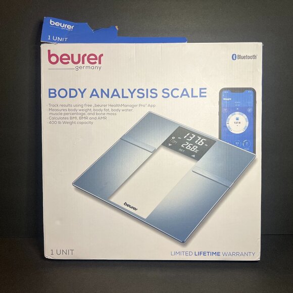 Beurer Germany #BF 720 Smart Body Analysis Bluetooth Glass Scale 400lb Capacity - Picture 1 of 9